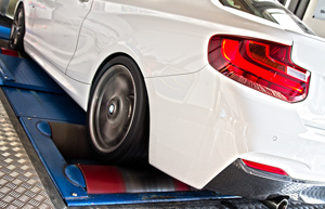 The BMW M235i on the dyno