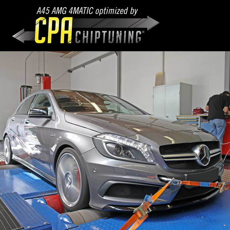 Mercedes A45 AMG on the dyno