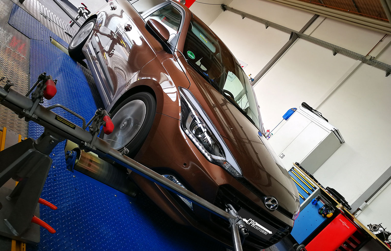 The Hyundai i20 on the dyno